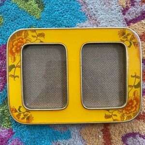 Vintage Bucklers NY Enamel Floral Double Photo Frame